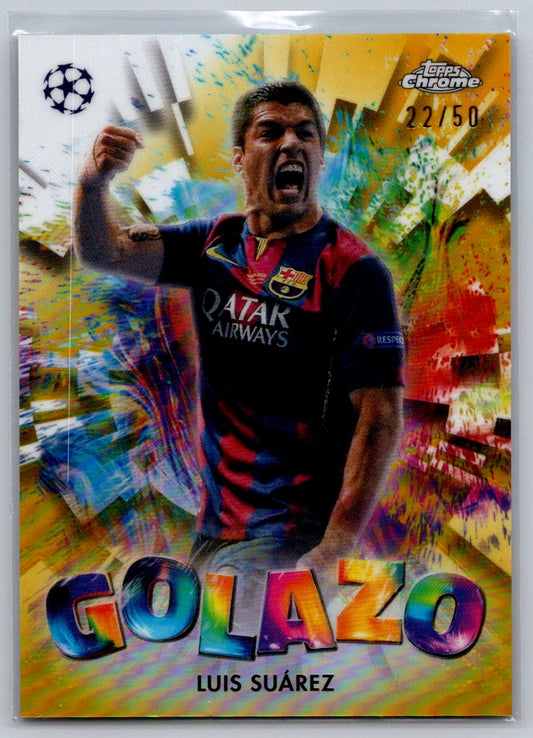 Luis Suarez (FC Barcelona) Golazo Gold Refractor /50 Topps Chrome UCC 24-25