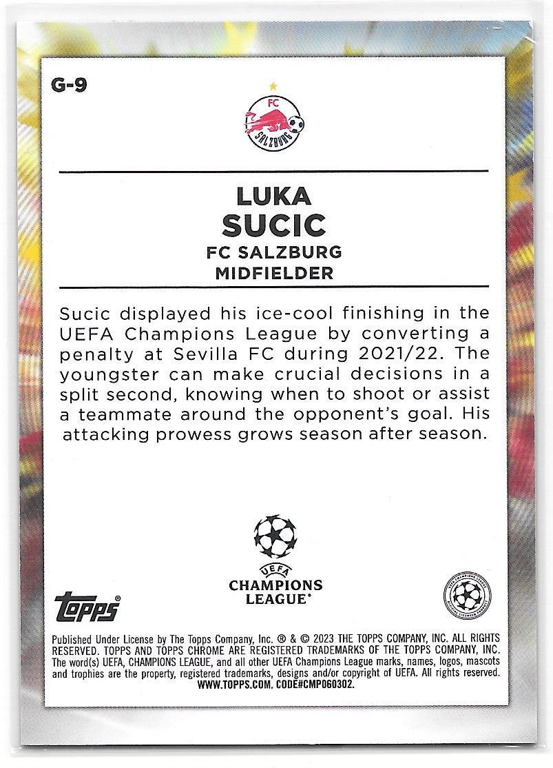 Luka Sucic (FC Salzburg) Golazo Topps Chrome UEFA Club Competitions 22-23