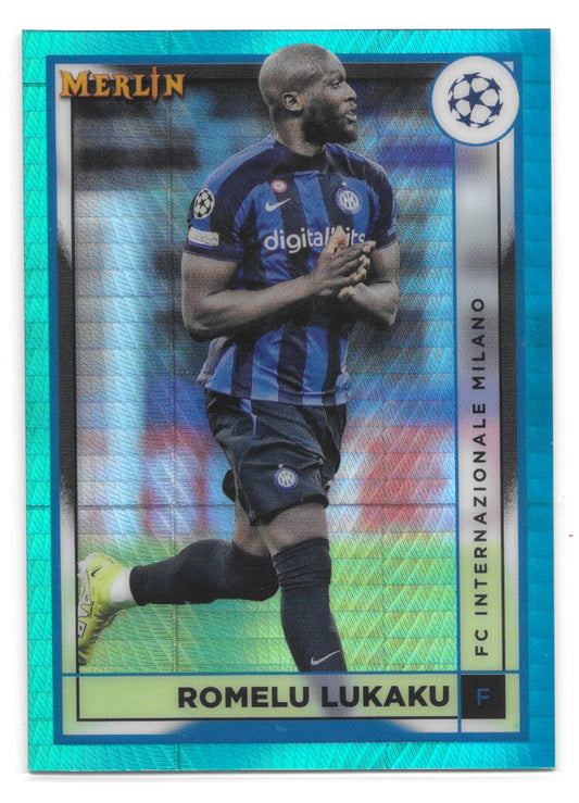 Romelu Lukaku (FC Internazionale Milano) Aqua Prism Refractor Topps Merlin Chrome UCC 22-23