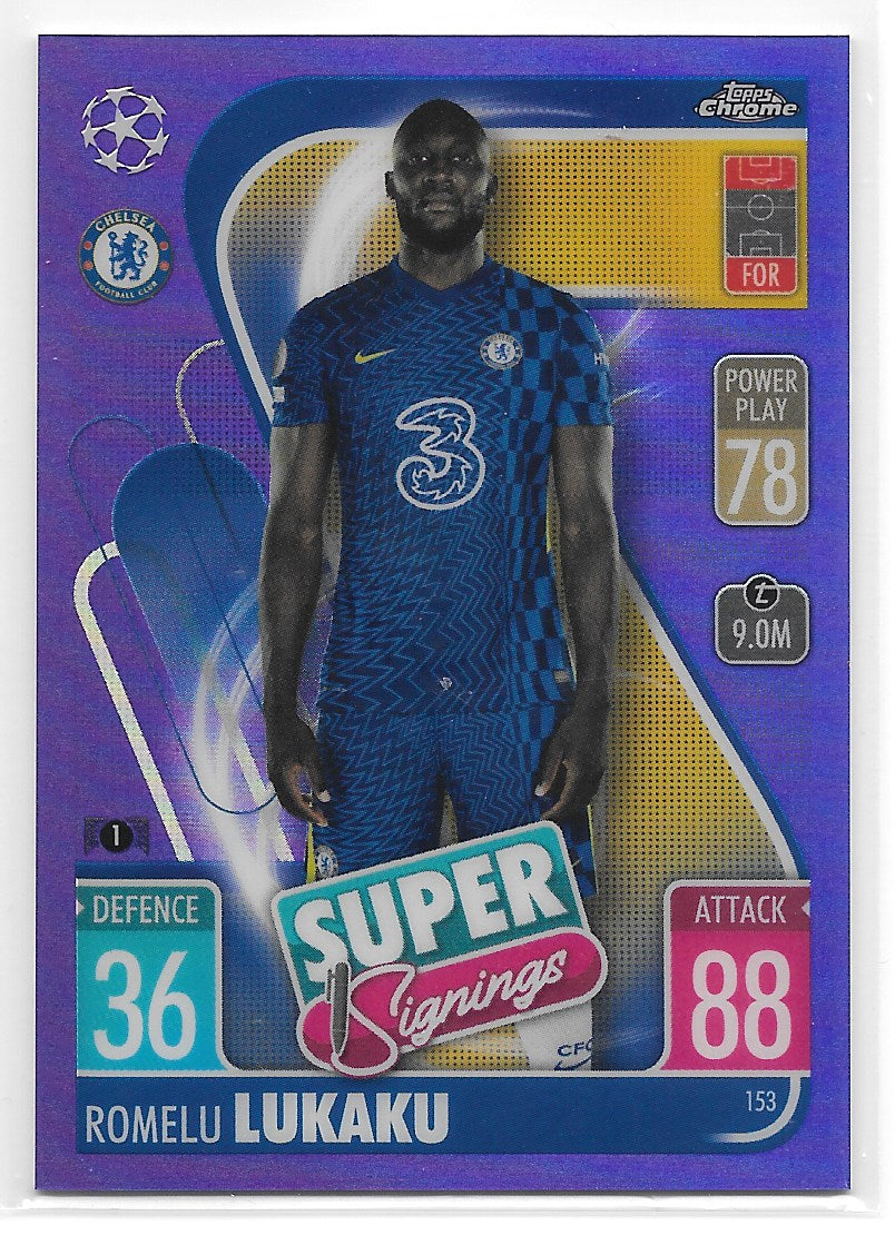 Romelu Lukaku (Chelsea FC) Purple Refractor /299 Topps Chrome Match Attax UEFA 21-22