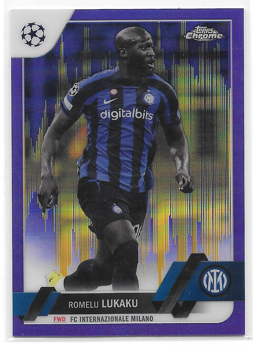 Romelu Lukaku (FC Internazionale Milano) Purple & Gold Seismic Topps Chrome UCC 22-23