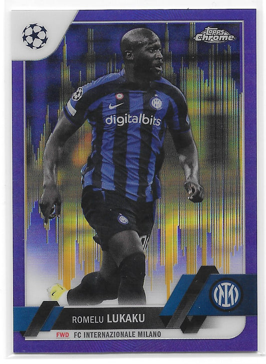 Romelu Lukaku (FC Internazionale Milano) Purple & Gold Seismic Topps Chrome UCC 22-23