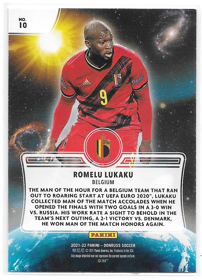 Romelu Lukaku (Belgium) Zero Gravity Press Proof Panini Donruss Road to Qatar 21-22