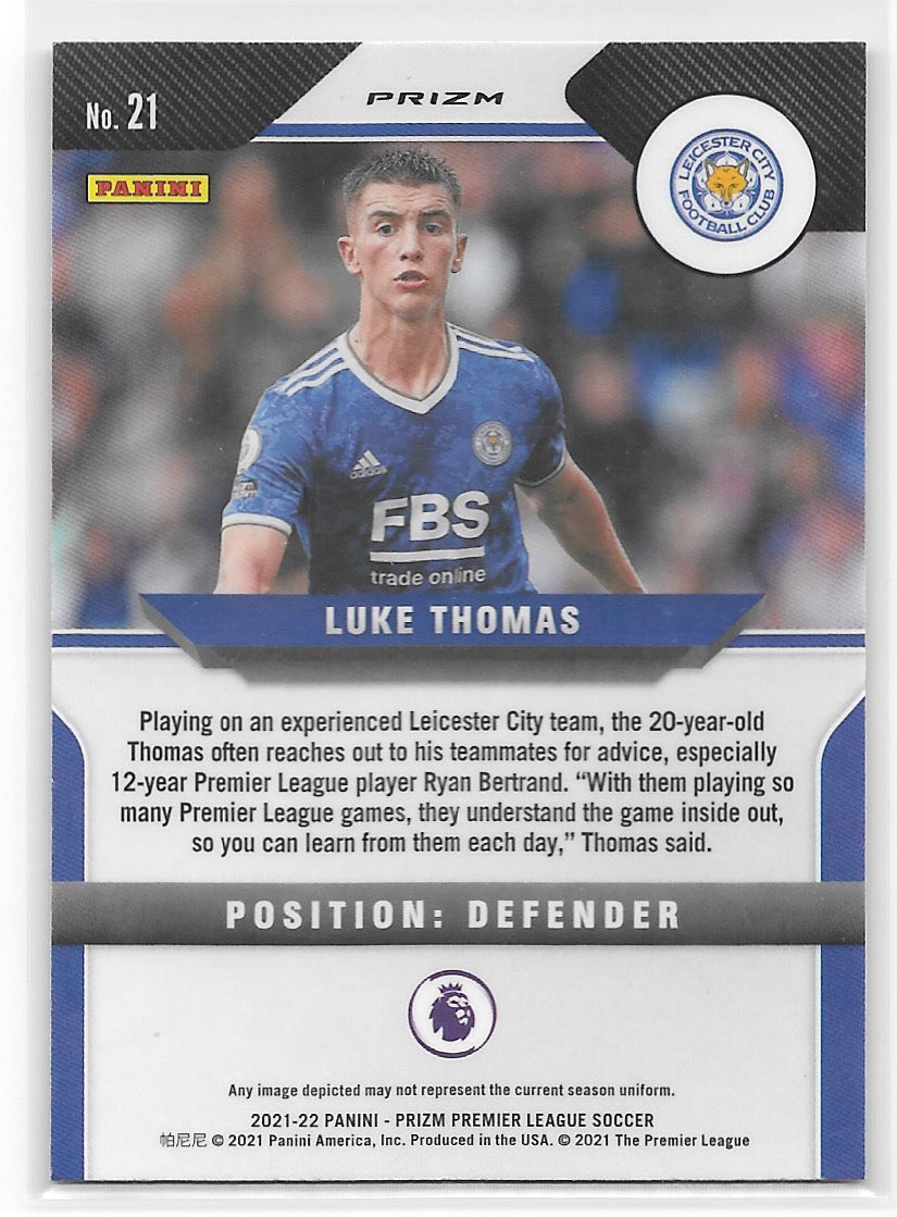 Luke Thomas (Leicester City FC) Pink Ice Panini Prizm Premier League 21-22