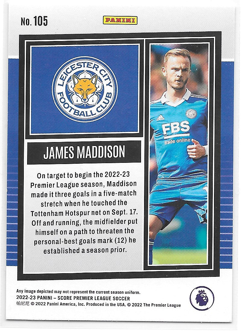James Maddison (Leicester City) Silver Laser Panini Score Premier League 22-23