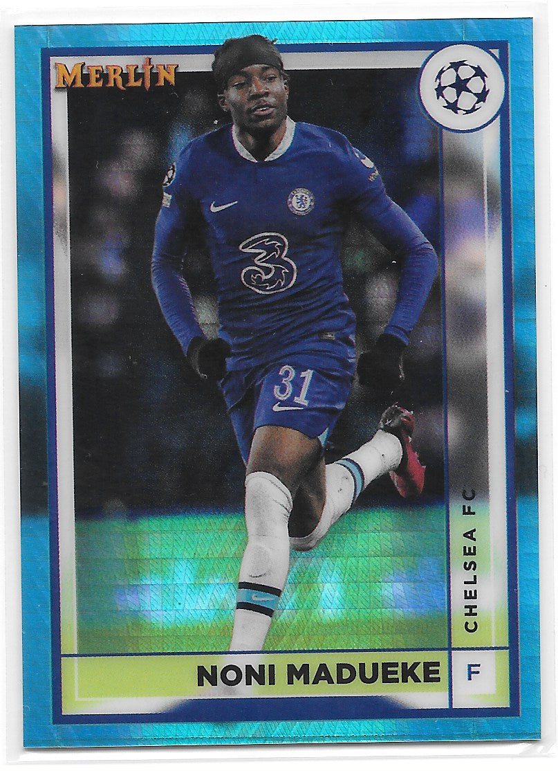 Noni Madueke (Chelsea FC) Aqua Prism Refractor Topps Merlin Chrome UCC 22-23