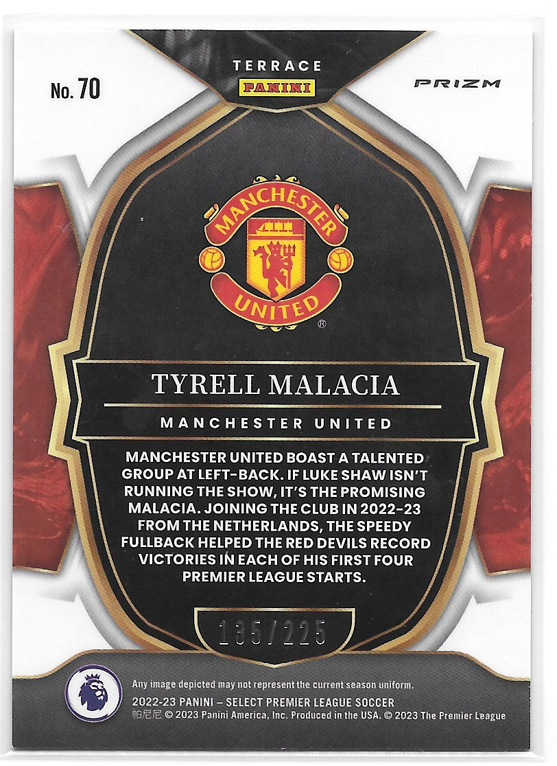 Tyrell Malacia (Manchester United) Terrace Camo /225 RC Panini Select Premier League 22-23