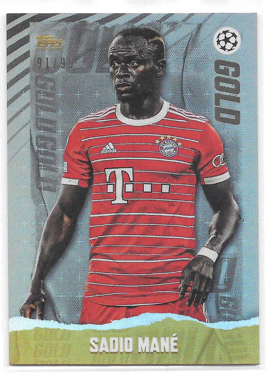 Sadio Mane (FC Bayern Munchen) Black /99 Topps Gold x Dan Leydon UEFA 22-23