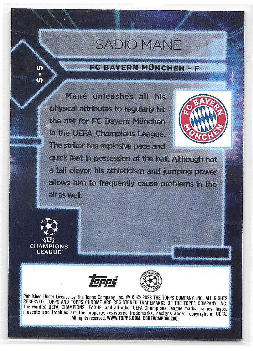 Sadio Mane (FC Bayern Munchen) Specimen Topps Chrome UEFA Club Competitions 22-23