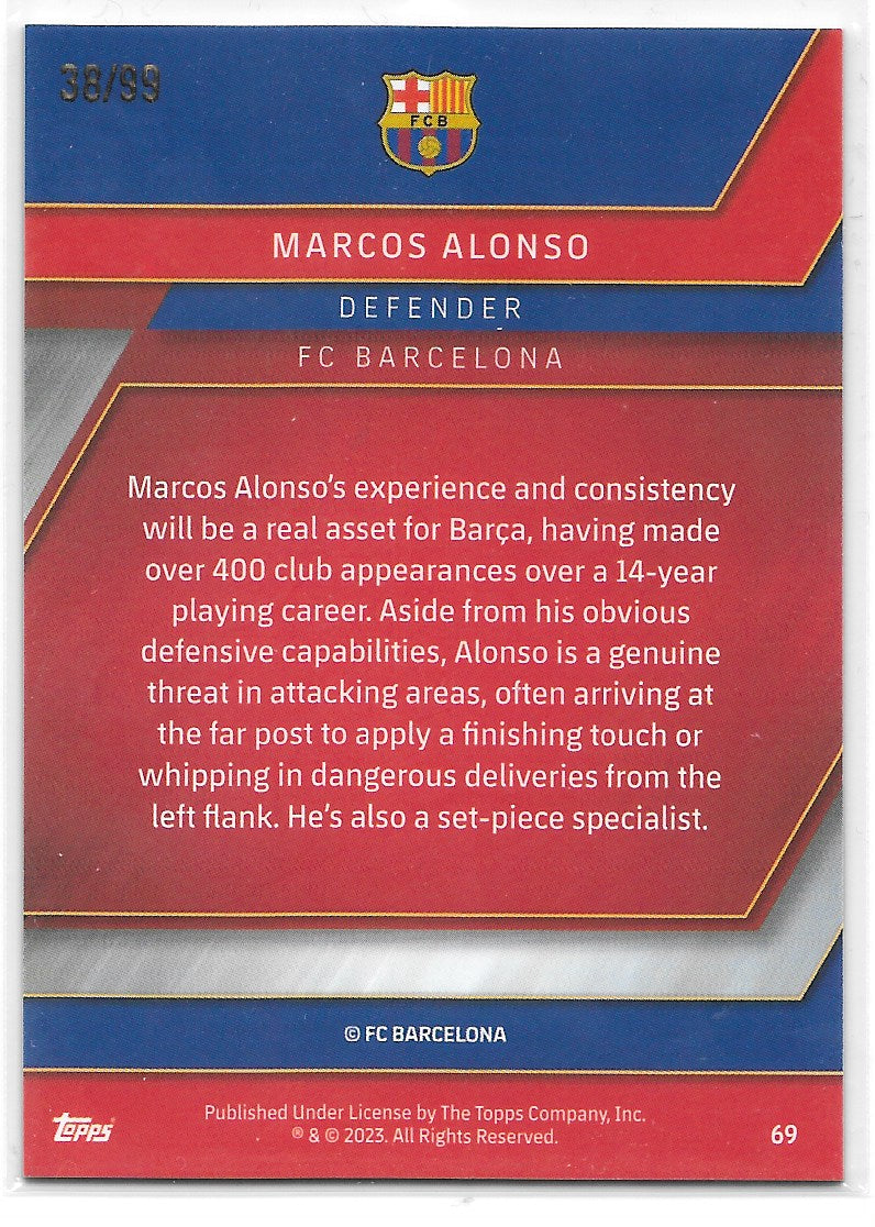 Marcos Alonso (FC Barcelona) Barça /99 Topps Chrome FC Barcelona 22-23