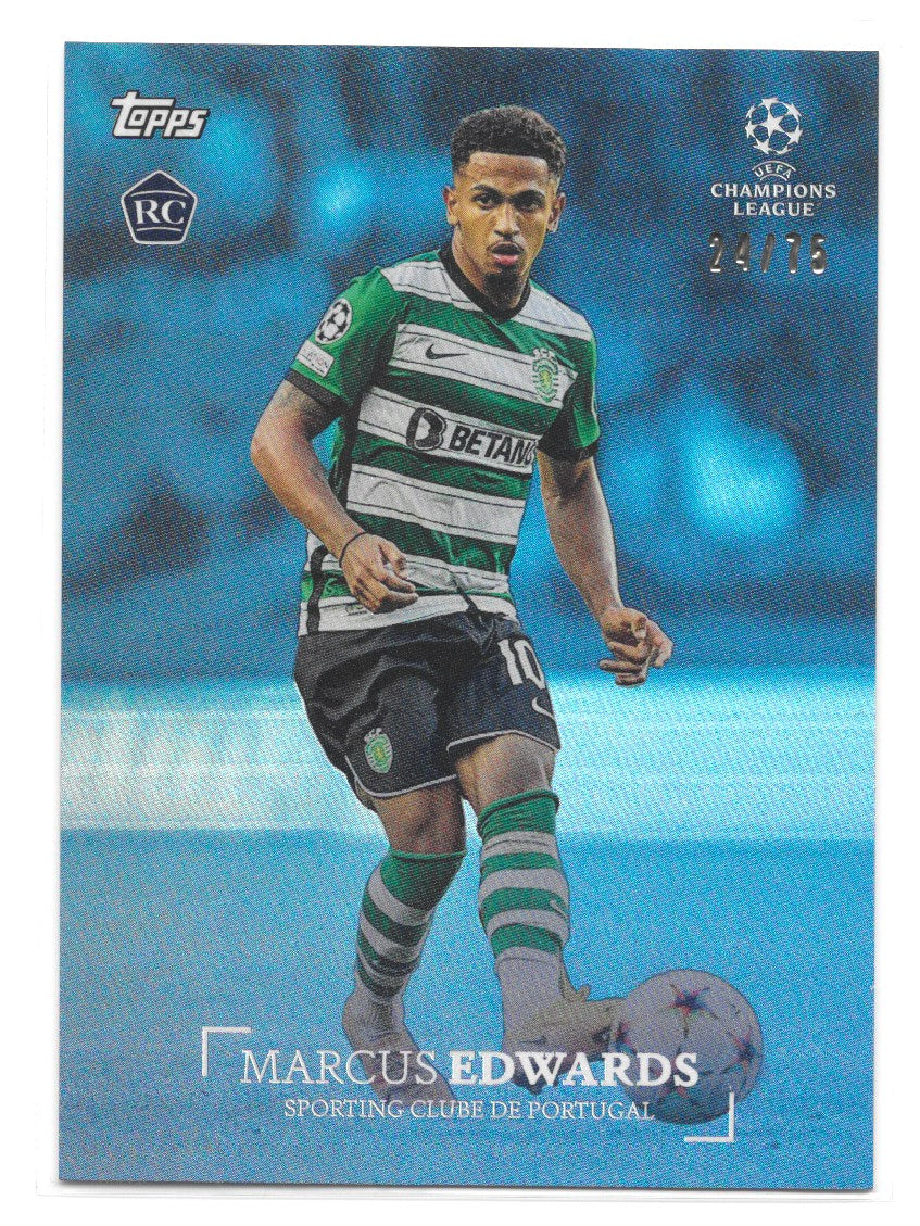 Marcus Edwards (Sporting Clube) Blue /75 RC Topps Simplicidad UEFA Club Competitions 22-23