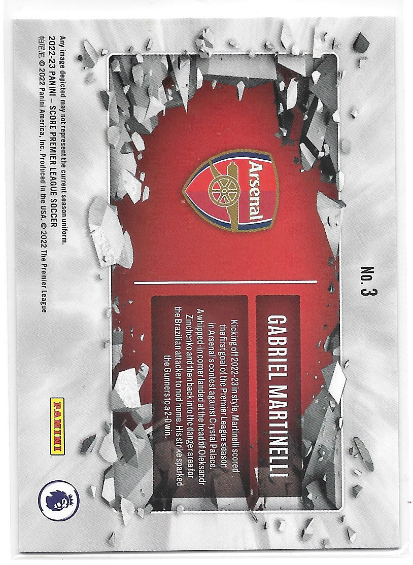 Gabriel Martinelli (Arsenal) Breakthrough Purple Laser /15 Panini Score Premier League 22-23