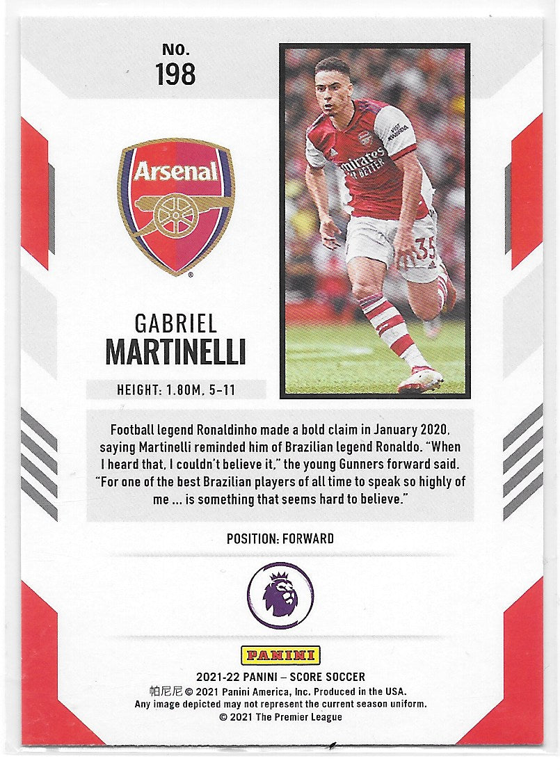 Gabriel Martinelli (Arsenal) Red Laser RC Panini Score Premier League 21-22