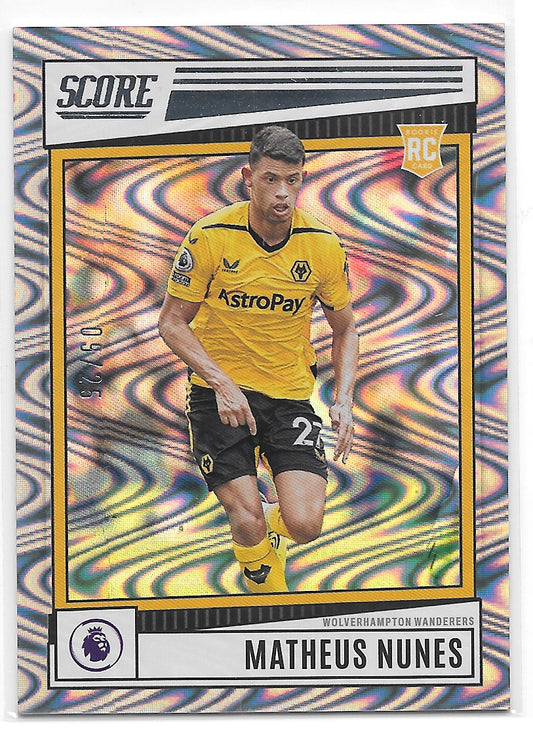 Matheus Nunes (Wolves) Silver Swirl /25 RC Panini Score Premier League 22-23