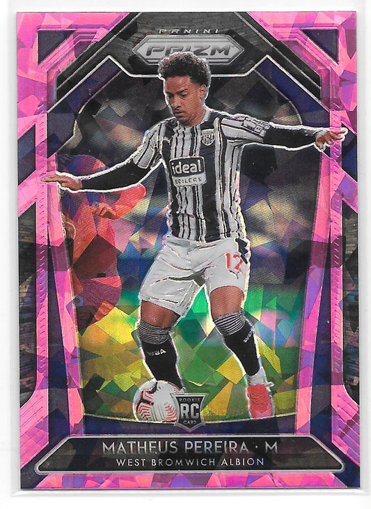 Matheus Pereira (West Bromwich Albion) Pink Ice RC Panini Prizm Premier League 20-21