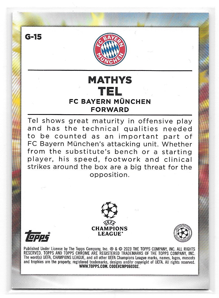 Mathys Tel (FC Bayern Munchen) Golazo Topps Chrome UEFA Club Competitions 22-23