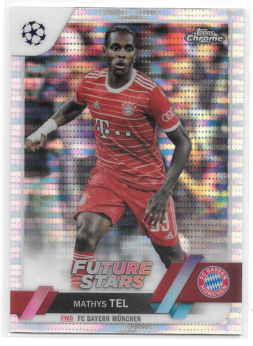 Mathys Tel (FC Bayern Munchen) Pulsar Refractor Future Stars Topps Chrome UEFA Club Competitions 22-23