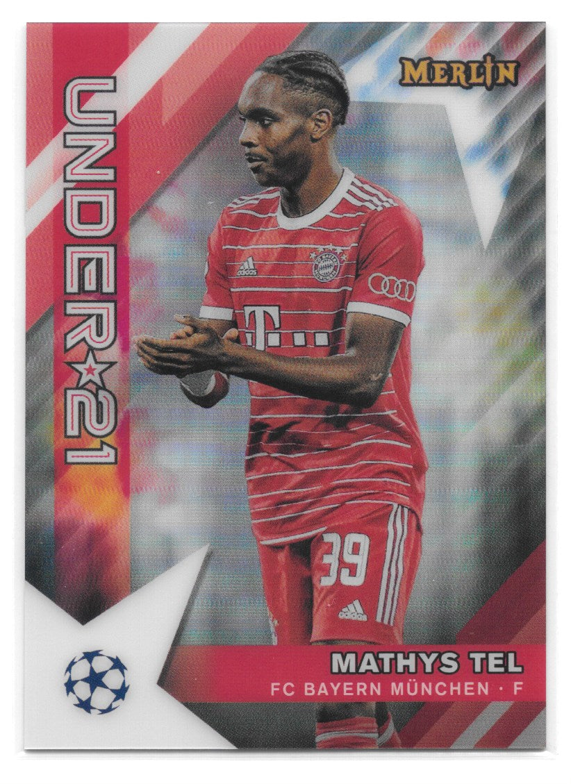 Mathys Tel (FC Bayern Munchen) Under 21 Stars Topps Merlin Chrome UCC 22-23