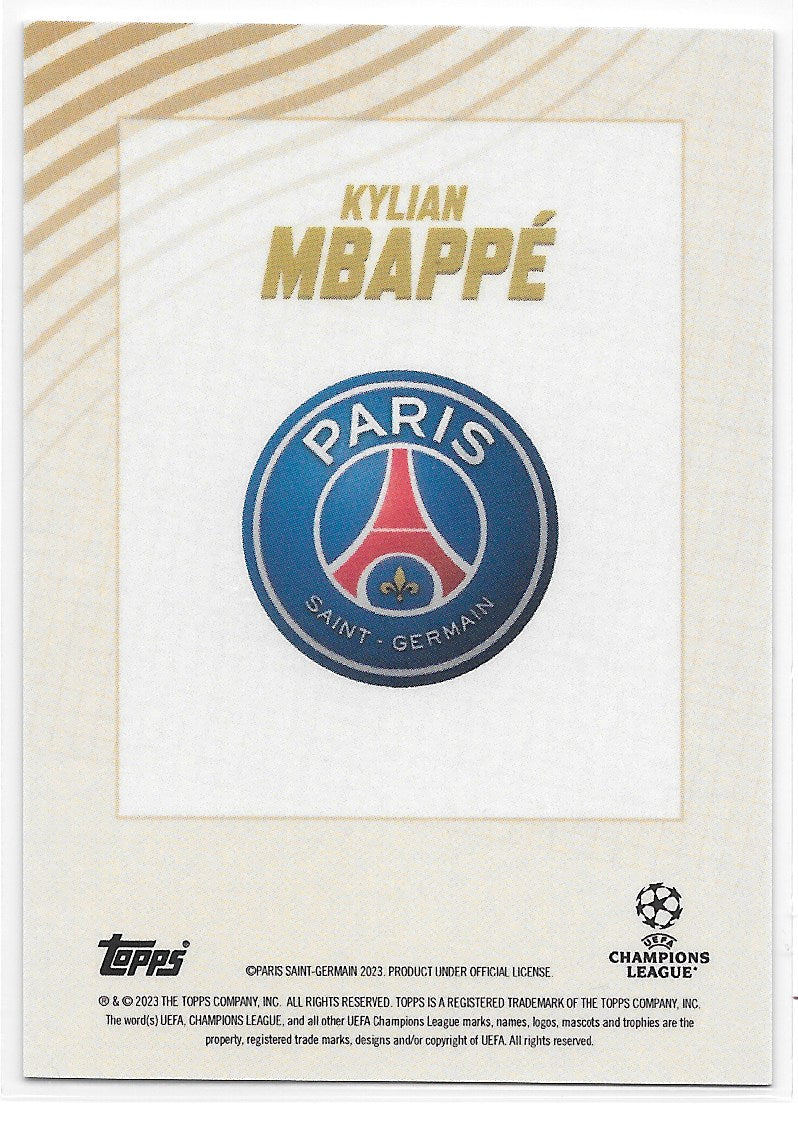 Kylian Mbappe (PSG) Elite Topps Gold x Dan Leydon UEFA 22-23