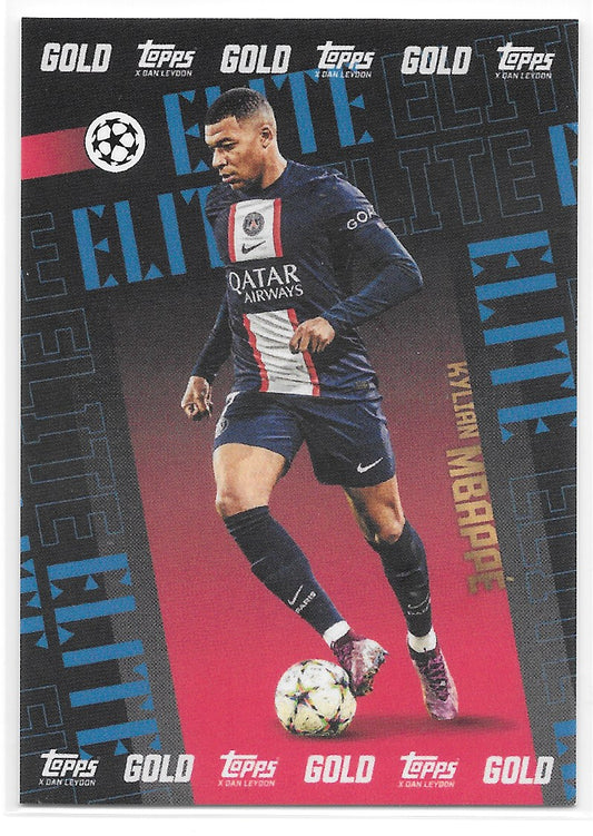 Kylian Mbappe (PSG) Elite Topps Gold x Dan Leydon UEFA 22-23