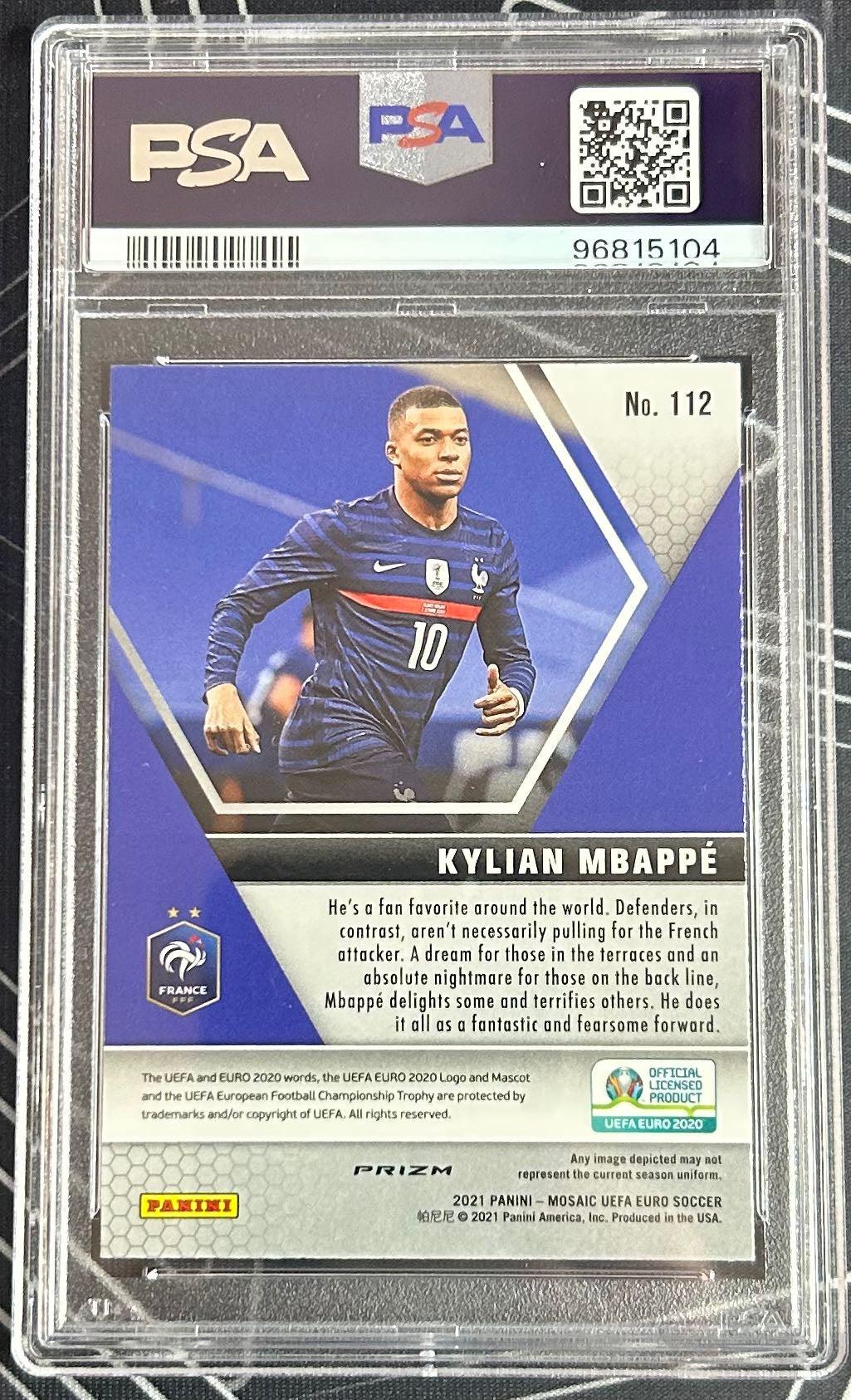 Kylian Mbappe (France) Silver Panini Mosaic UEFA Euro 2020 PSA 10