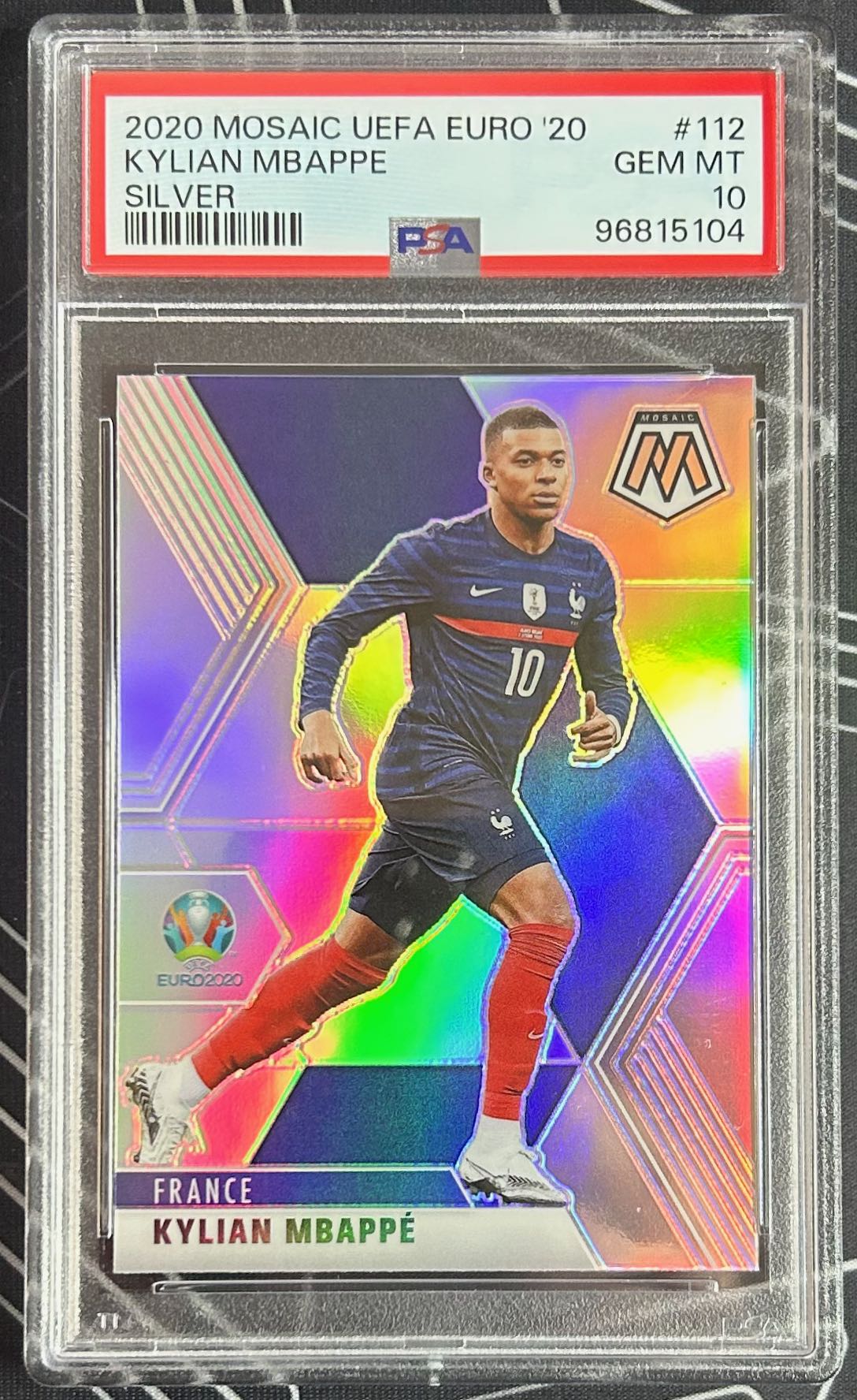 Kylian Mbappe (France) Silver Panini Mosaic UEFA Euro 2020 PSA 10