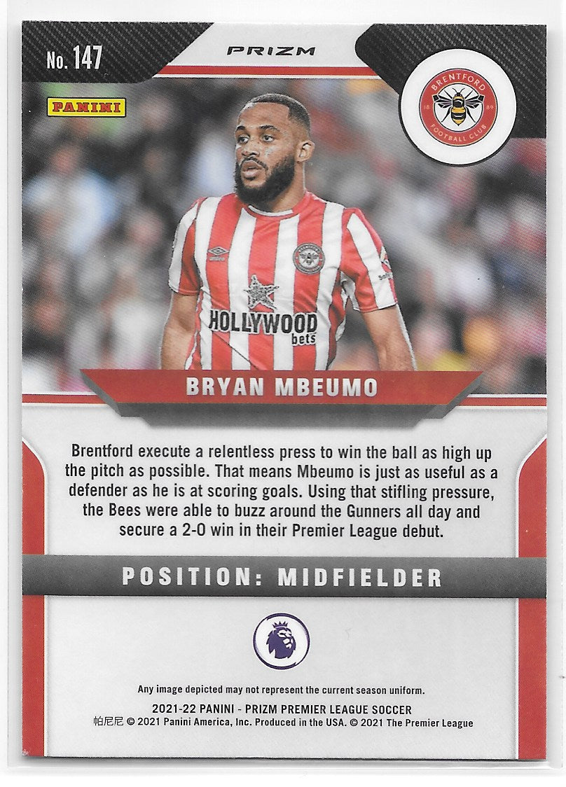 Bryan Mbeumo (Brentford) Silver RC Panini Prizm Premier League 21-22