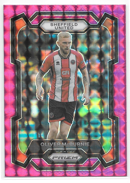 Oliver McBurnie (Sheffield United) Pink Mosaic Panini Prizm Premier League 23-24