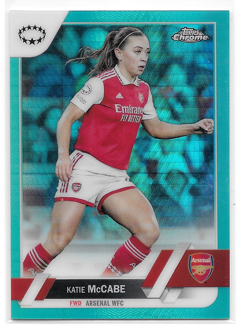 Katie McCabe (Arsenal WFC) Aqua Prism Refractor Topps Chrome UEFA Women’s Champions League 22-23