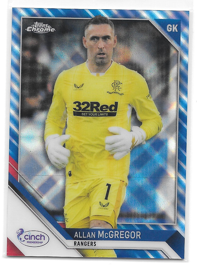 Allan McGregor (Rangers) Blue Tartan /125 Topps Chrome SPFL 21-22