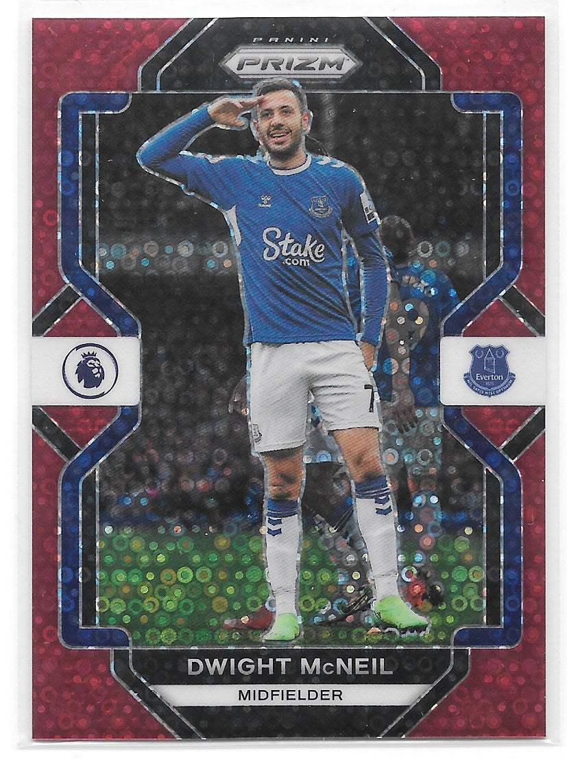 Dwight McNeil (Everton) Red Breakaway /49 Panini Prizm Premier League 22-23