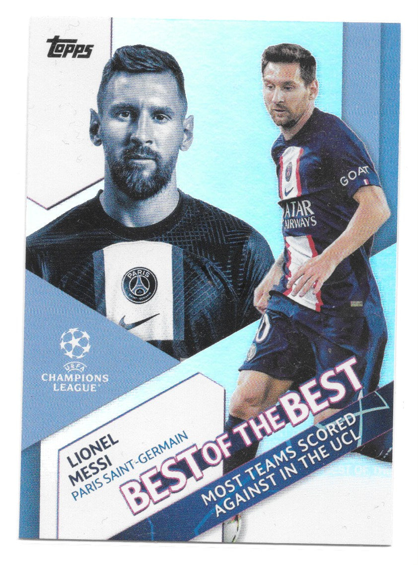 Messi Topps Lionel Messi (PSG) Best of the Best Topps UEFA Club Competitions Flags ...