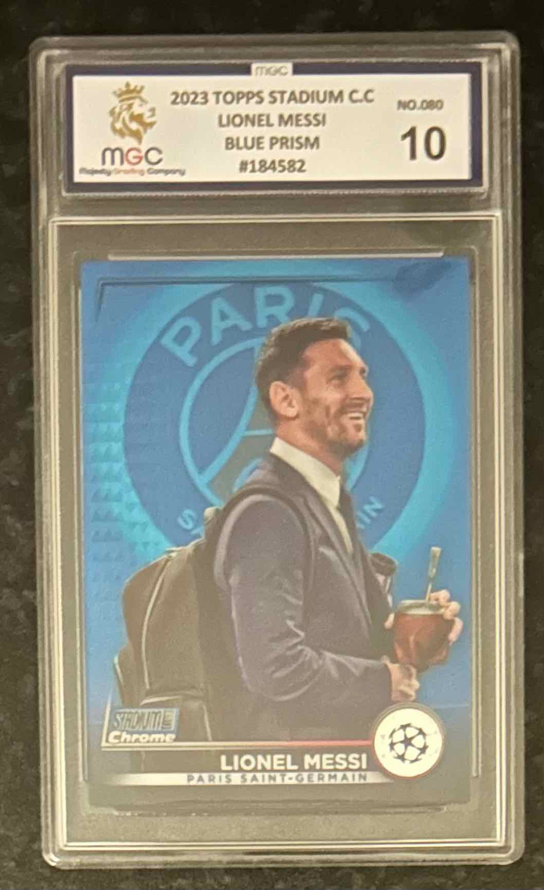 Lionel Messi (PSG) Blue Prism Topps Stadium Club Chrome UCC 22-23 MGC 10