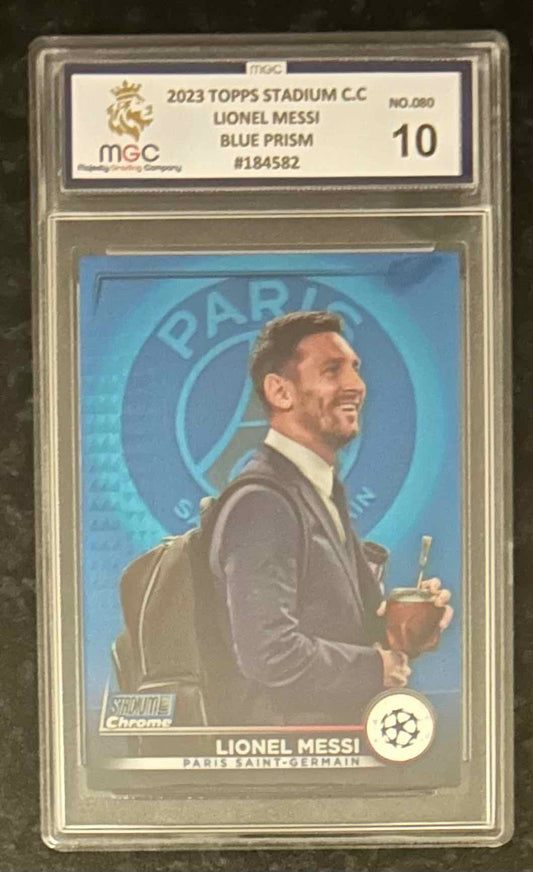 Lionel Messi (PSG) Blue Prism Topps Stadium Club Chrome UCC 22-23 MGC 10