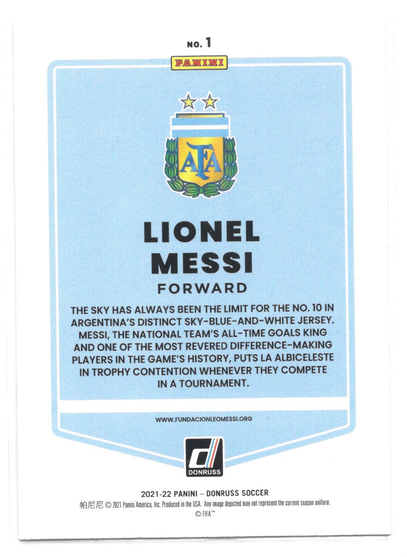 Lionel Messi (Argentina) Panini Donruss Road to Qatar 21-22