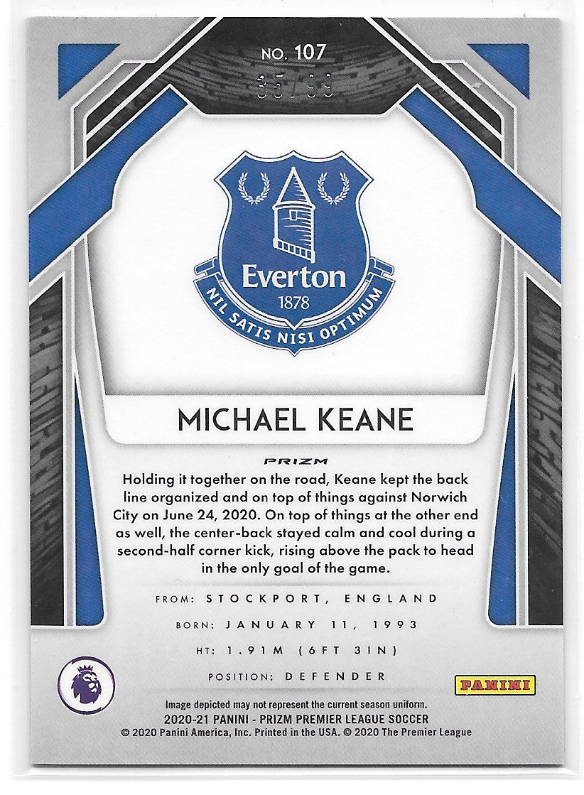 Michael Keane (Everton) Violet Breakaway /99 Panini Prizm Premier League 20-21