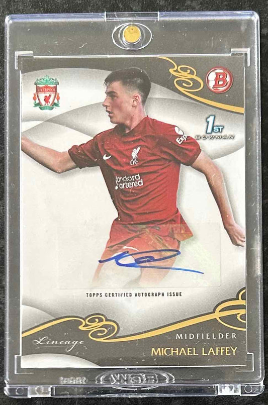 Michael Laffey (Liverpool FC) Academy Autograph 1st Bowman Topps Liverpool Lineage 22-23