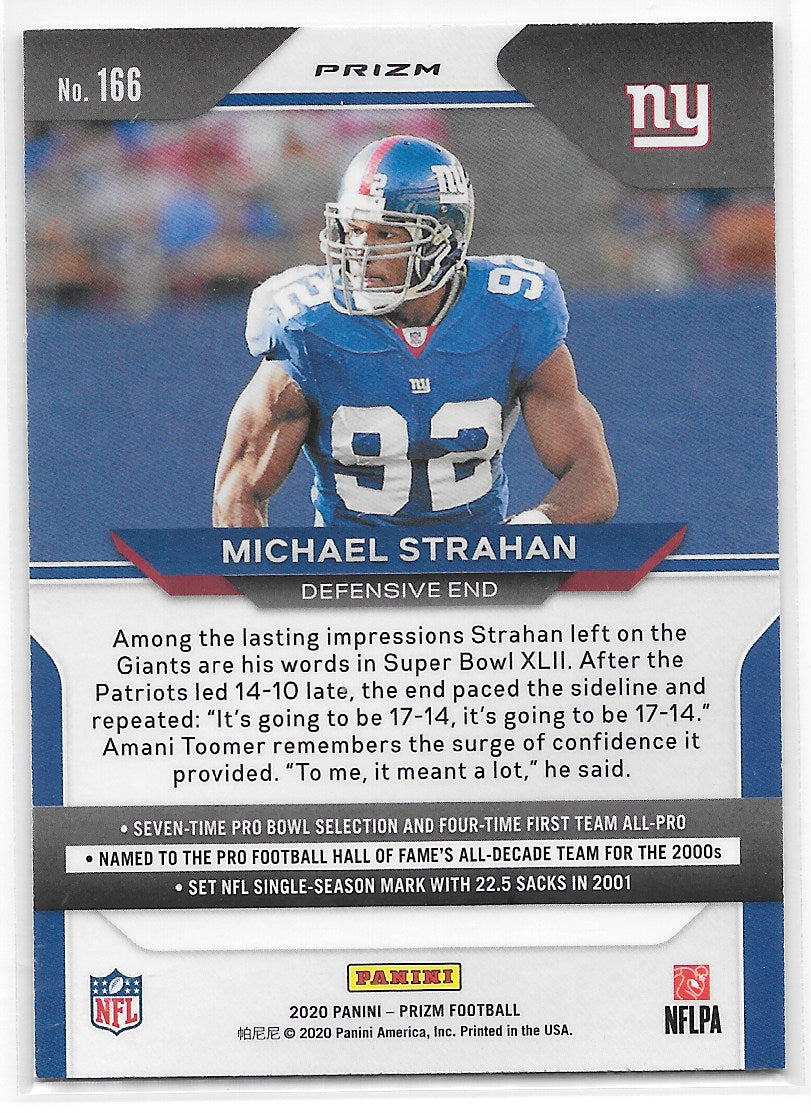 Michael Strahan (New York Giants) Green Prizm Panini Prizm Football 2020