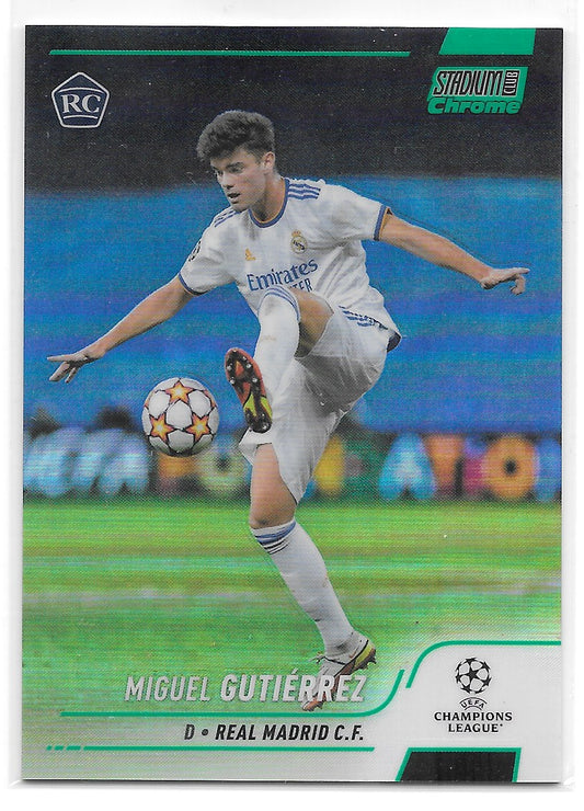 Miguel Gutierrez (Real Madrid CF) Green Refractor /150 RC Topps Stadium Club Chrome 21-22