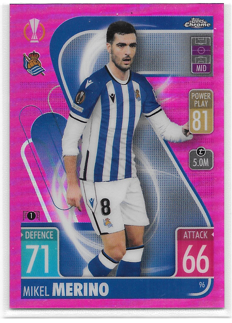 Mikel Merino (Real Sociedad) Pink Refractor /199 Topps Chrome Match Attax UEFA 21-22