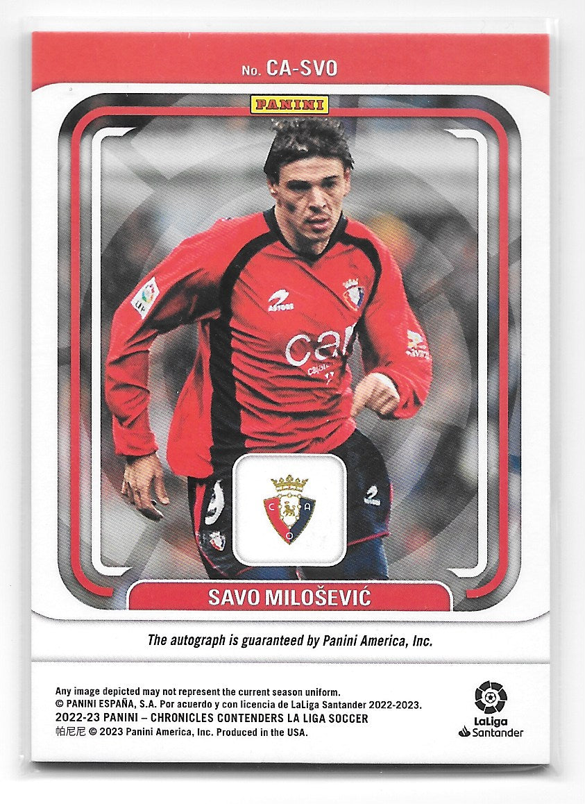 Savo Milosevic (CA Osasuna) Contenders Autographs /299 Panini Chronicles La Liga 22-23