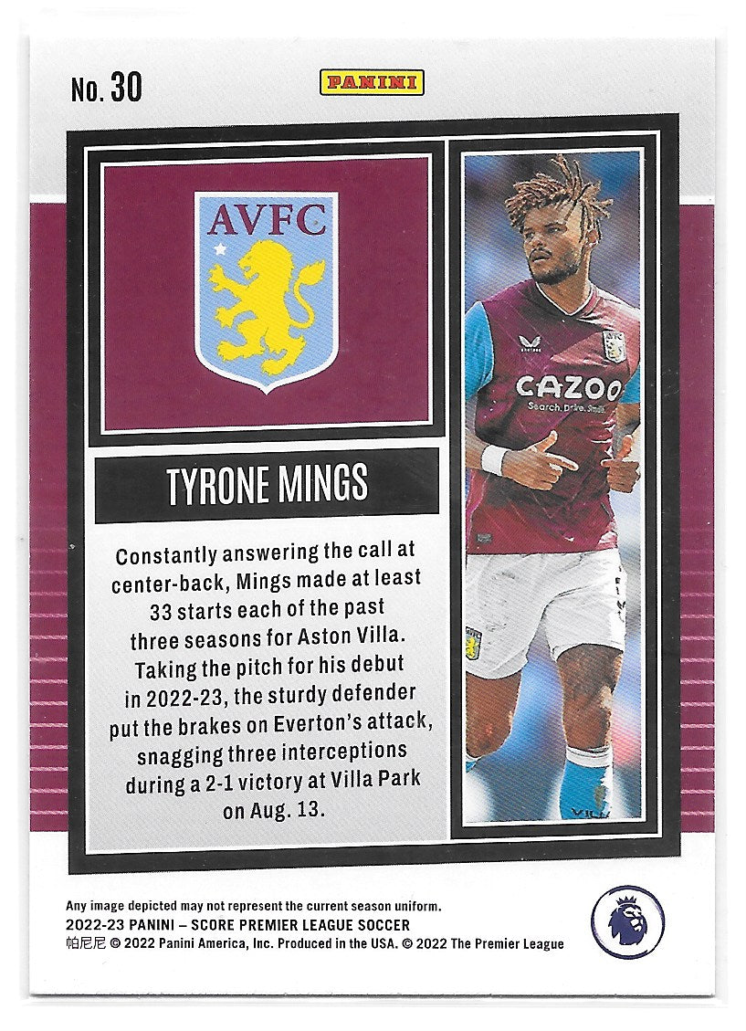 Tyrone Mings (Aston Villa) Silver Laser Panini Score Premier League 22-23