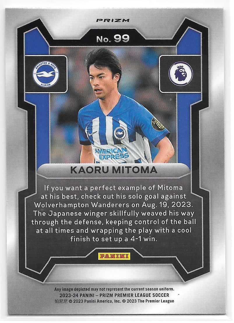 Kaoru Mitoma (Brighton & Hove Albion) Pink Mosaic Panini Prizm Premier League 23-24