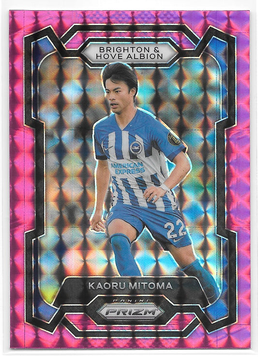 Kaoru Mitoma (Brighton & Hove Albion) Pink Mosaic Panini Prizm Premier League 23-24