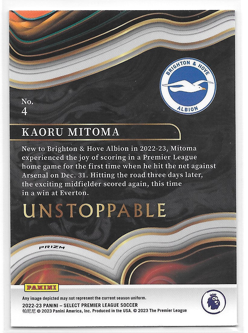 Kaoru Mitoma (Brighton & Hove Albion) Unstoppable RC Panini Select Premier League 22-23