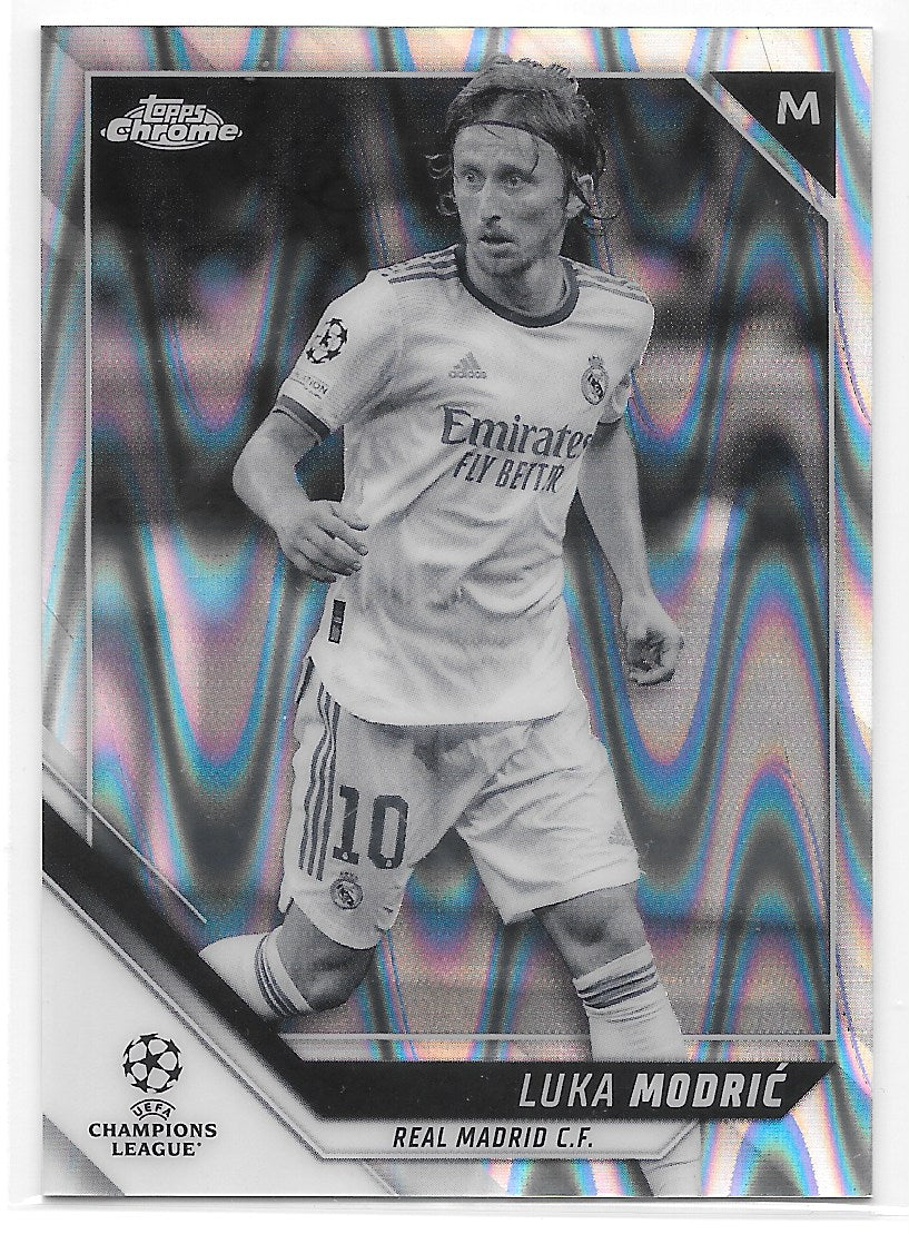 Luka Modric (Real Madrid CF) Black & White Ray Wave Topps Chrome UCL 21-22