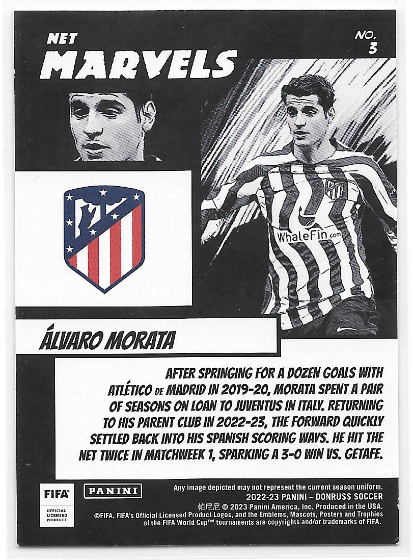 Alvaro Morata (Atletico de Madrid) Net Marvels Green Panini Donruss FIFA 22-23