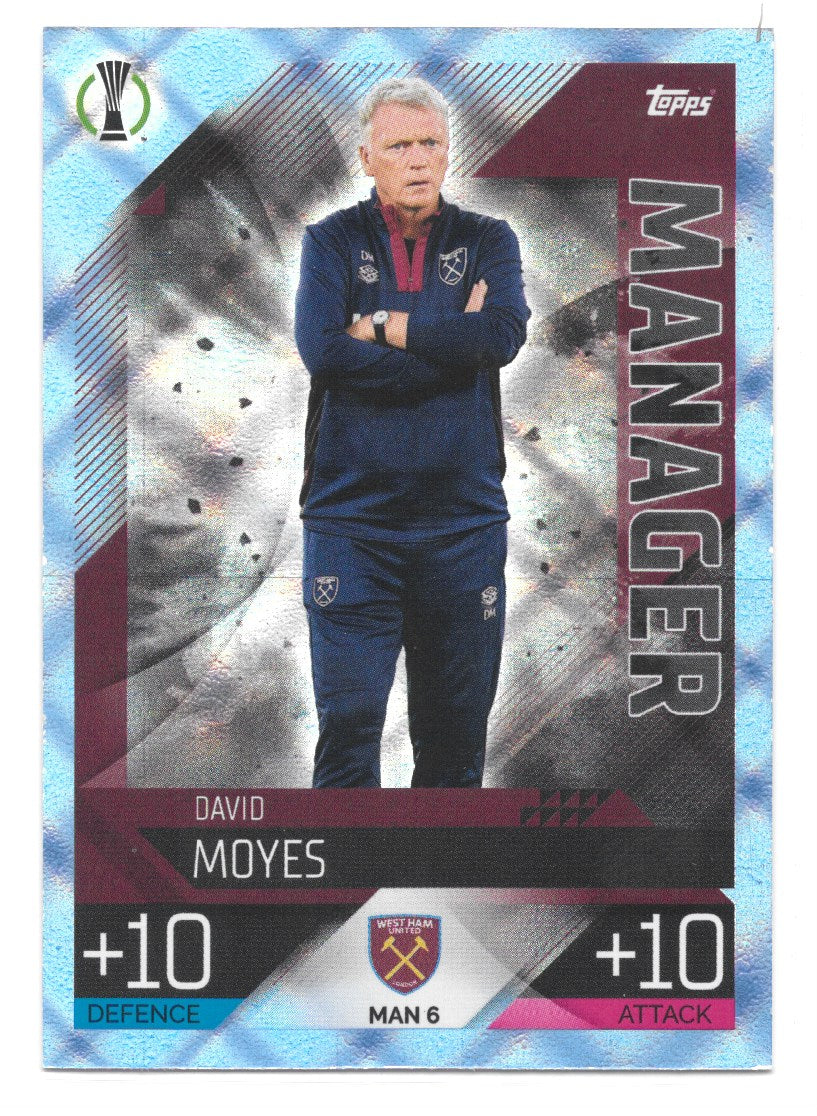 David Moyes (West Ham United FC) Crystal Blue Manager Match Attax 2023