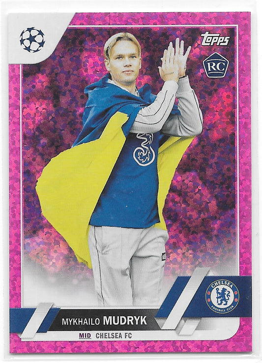 Mykhailo Mudryk (Chelsea FC) Pink Sparkle RC Topps UCC Flagship 22-23