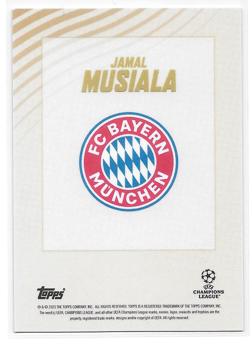 Jamal Musiala (FC Bayern Munchen) Elite Topps Gold x Dan Leydon UEFA 22-23